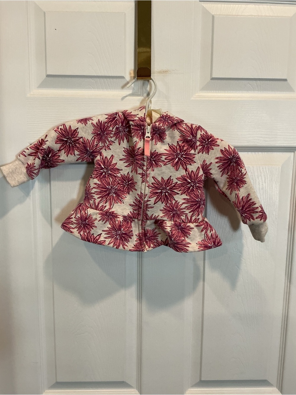Falls Creek Pink Floral Zip-Front Peplum Jacket